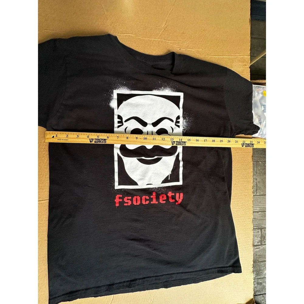 Fsociety Graphic T-Shirt‎ Crew Neck Short Sleeve Top - Picture 10 of 12